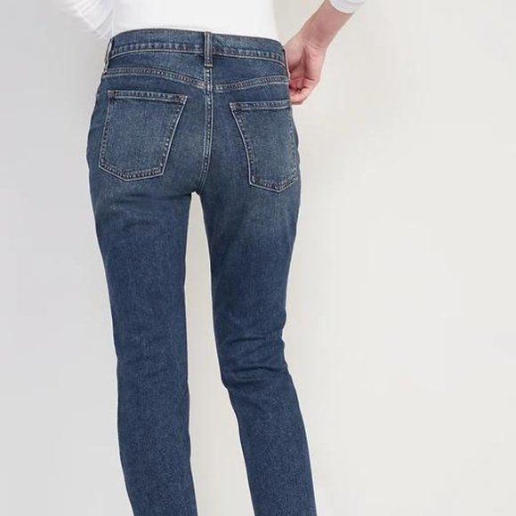 New Old Navy Mid-Rise Boyfriend Straight Cut-Off Jeans for Women - Picture 3 of 4